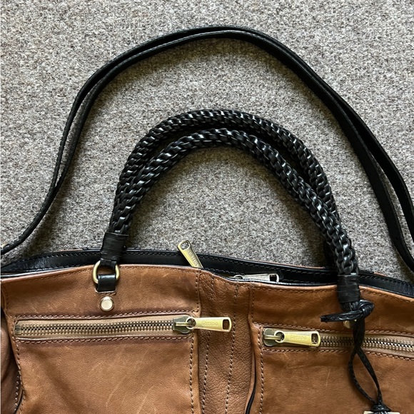 Gryson Jasper Leather Large Tote Shoulder Hand Bag Suede Lining Brown Black - Picture 10 of 16